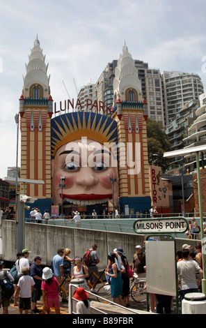 Luna Park Eingang in North Sydney Stockfoto
