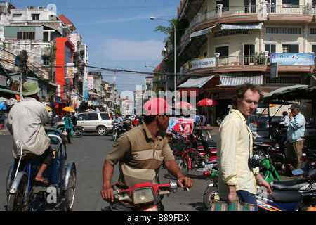 Straßenszene in zentralen Phnom Penh, Kambodscha. Stockfoto