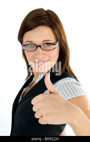Erfolgreiche Geschäftsfrau / Executive isoliert auf weiss Stockfoto