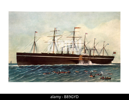 Verbesserten Currier und Ives print Stockfoto