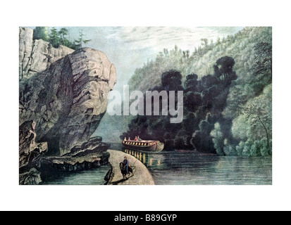 Verbesserten Currier und Ives print Stockfoto