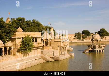 Gadsisar See Jaisalmer Rajasthan Indien Stockfoto