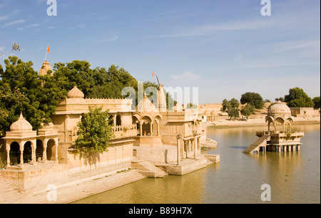 Gadsisar See Jaisalmer Rajasthan Indien Stockfoto