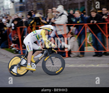 SACRAMENTO CA 14. Februar 2009 Michael Rogers racing in der AMGEN Tour 2009 in Sacramento, Kalifornien Stockfoto