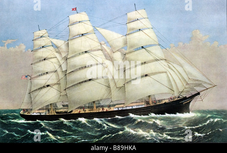 Verbesserten Currier und Ives print Stockfoto