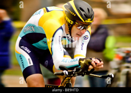 SACRAMENTO CA 14. Februar 2009 Lance Armstrong s Debüt zurück zum Radfahren an der Amgen Tour of California Zeitfahren Stockfoto