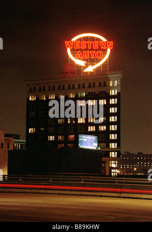 Western Auto Gebäude Neon Innenstadt von Kansas City Missouri, Vereinigte Staaten von Amerika Stockfoto