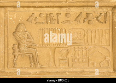 ägyptische Hieroglyphen von Saqqarah Kairo Stockfoto