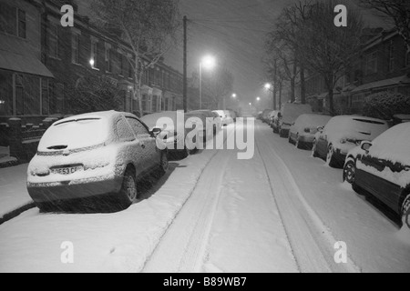 Schnee in Leytonstone, London 2. Februar 2009 Stockfoto