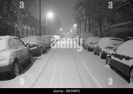 Schnee in Leytonstone, London 2. Februar 2009 Stockfoto