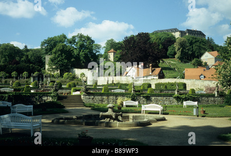 Garten der kleinen Burg (Kleines Schloss), Blankenburg, Ostharz, Deutschland Stockfoto