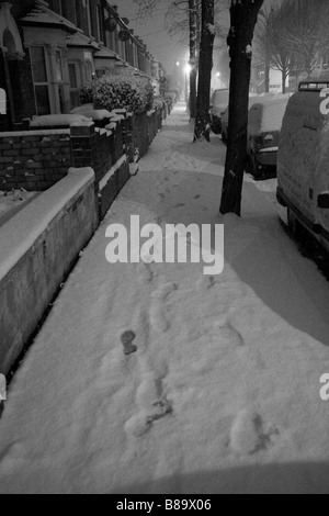 Schnee in Leytonstone, London 2. Februar 2009 Stockfoto