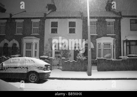 Schnee in Leytonstone, London 2. Februar 2009 Stockfoto