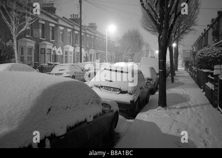 Schnee in Leytonstone, London 2. Februar 2009 Stockfoto