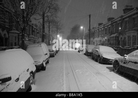 Schnee in Leytonstone, London 2. Februar 2009 Stockfoto