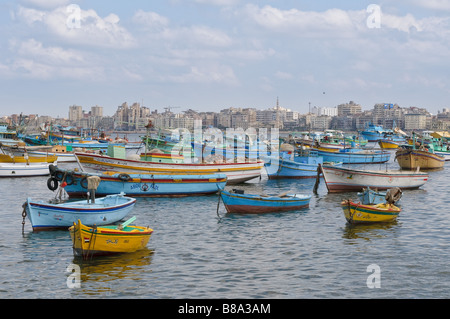 Blick auf Hafen von Alexandria Ägypten Stockfoto