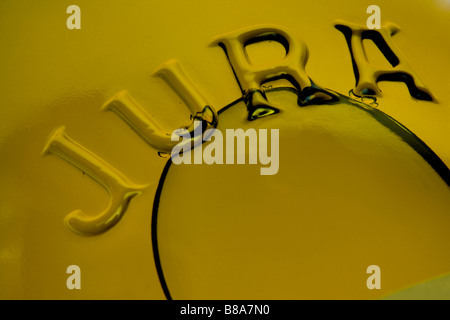 Wein Flasche s Detail Jura Frankreich Stockfoto