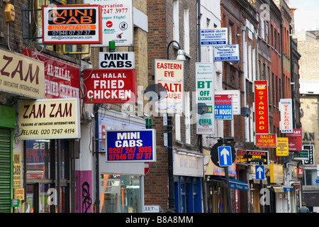 Brick Lane im Osten Londons Stockfoto