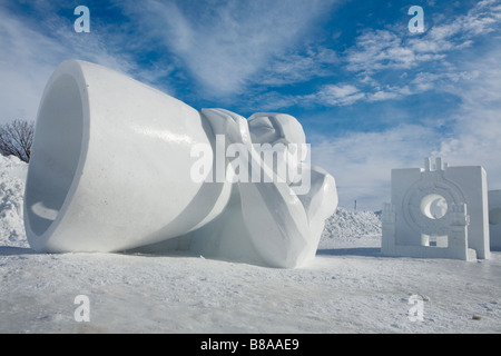 Schneeskulpturen im Winter Karneval Quebec City, Kanada Stockfoto