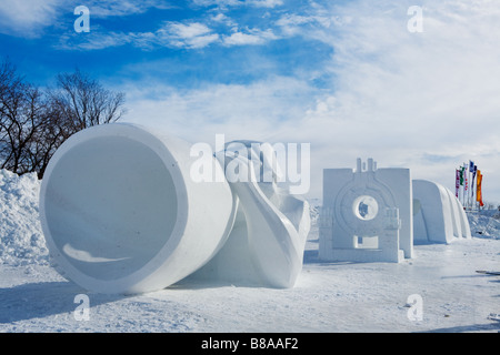 Schneeskulpturen im Winter Karneval Quebec City, Kanada Stockfoto