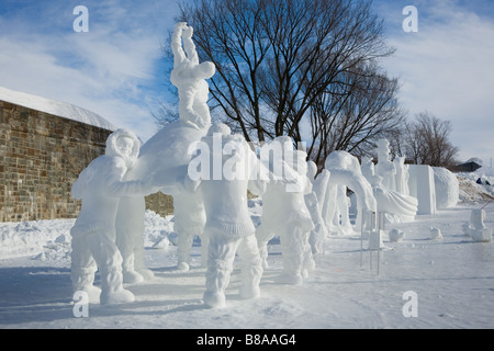 Schneeskulpturen im Winter Karneval Quebec City, Kanada Stockfoto