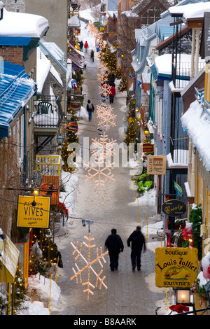 Einkaufen auf Petit Champlain alten Quebec Kanada Stockfoto