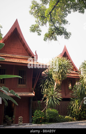 Traditionellen Teakholz Häuser s Jim Thompson House Museum in Bangkok Zentralthailand Stockfoto