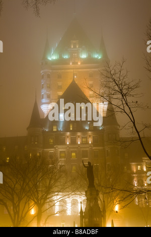 Place de Armes und Chateau Frontenac in alten Quebec City, Kanada Stockfoto