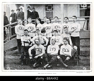 Erste französische Rugby Team 1893 Foto der ersten französischen Selektion auf Tour in England Stockfoto