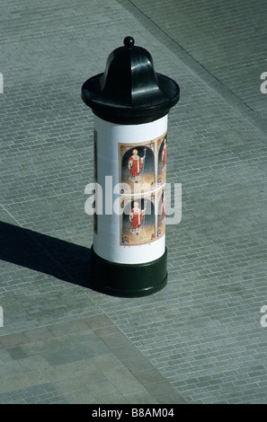 Litfaßsäule, Hauptplatz, Krakau, Polen Stockfoto