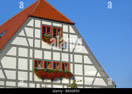 Fachwerkhaus eine halbe Holzhaus 02 Stockfoto