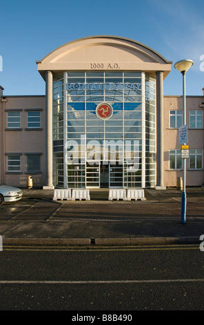 Eingang zum Flughafen Ronaldsway, Isle Of Man Stockfoto