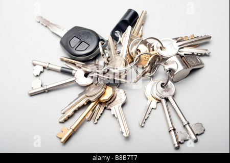 Große gemischte Schlüsselbund Stockfoto