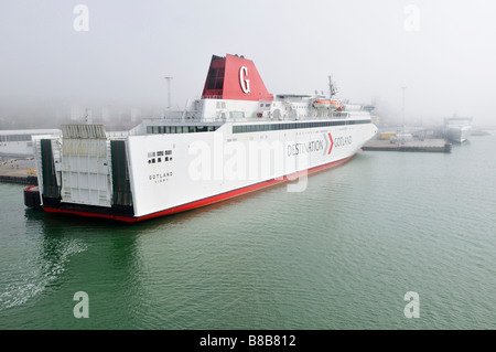 Fähre im Hafen von Visby in Gotland Schweden Mai 2008 Stockfoto