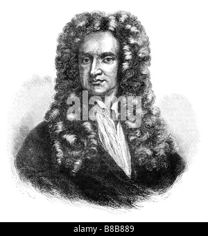 Sir Isaac Newton Portrait Illustration Stockfoto