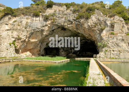 Grotta di Tiberio. Der Kaiser Tiberius war bekannt, eine Villa in der Gegend, Sperlonga, Lazio, Italien, Europa. Stockfoto