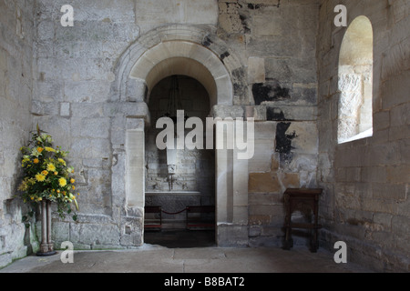 In der Anglo Saxon Church of St Laurence, Bradford on Avon, Wiltshire, England, Großbritannien Stockfoto