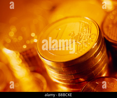 G-Biss-Fotografie; Gestapelte Euro-Münzen Stockfoto