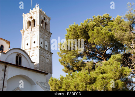 Äußere Details der Kirche Panagia Eleousa (Jungfrau Maria des Barmherzigen) im oberen Lefkara, Südzypern. Stockfoto