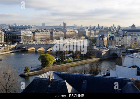 La Seine le Vert Galant ein Paris-Frankreich Stockfoto