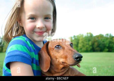 Mädchen-Hund, Winnipeg, Manitoba Stockfoto