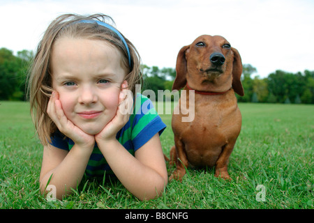 Mädchen-Hund, Winnipeg, Manitoba Stockfoto