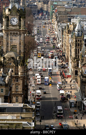 Edinburgh City Centre Princes Street Stockfoto