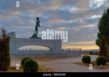 Thunder Bay, Ontario, Kanada; Terry Fox Memorial bei Sonnenuntergang Stockfoto