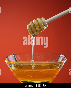 Schüssel Honig und Honig-Wagen Stockfoto