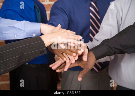 Gestapelte Hände Geschäftsleute Stockfoto