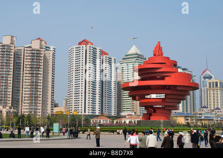 Haibin Park Fushan Bay, entwickelten neu östlichen Qingdao, Provinz Shandong, China Stockfoto