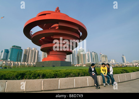 Haibin Park Fushan Bay, entwickelten neu östlichen Qingdao, Provinz Shandong, China Stockfoto