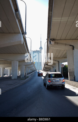 Rampe, Gardiner Expressway vom Seeufer, Toronto, Ontario Stockfoto