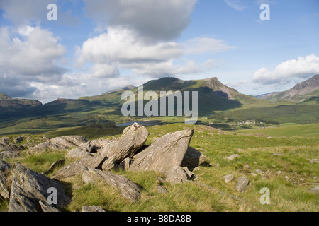 Nant y Betws Tal und Llyn y Gader vom Rhyd Ddu Weg bis Snowdon, Snowdonia, Nordwales Stockfoto